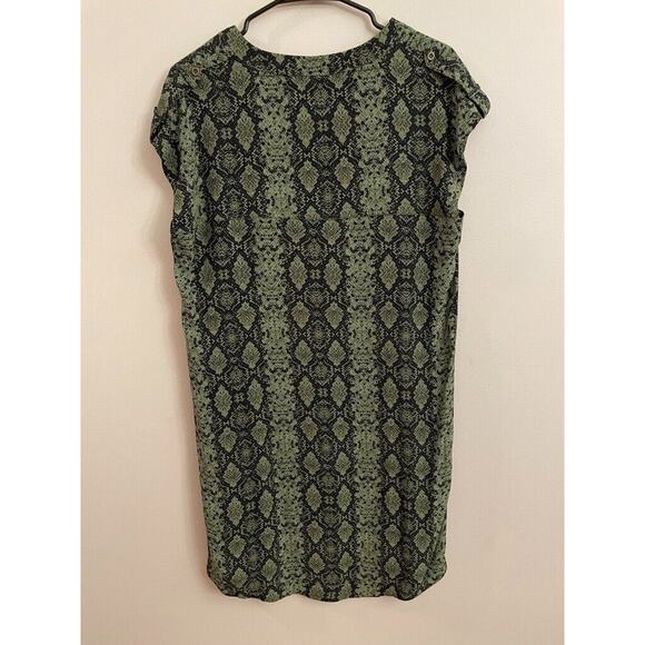 By Anthropologie Snakeskin Print Dress Casual Mini Dress Short Sleeve Shift - Picture 9 of 9